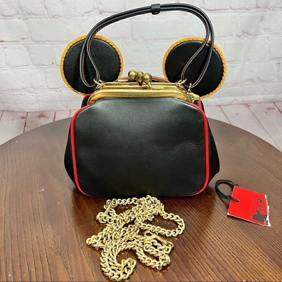 COACH Leather Keith Haring X Disney Mickey Mouse Kisslock Bag limited Edition - Picture 1 of 14